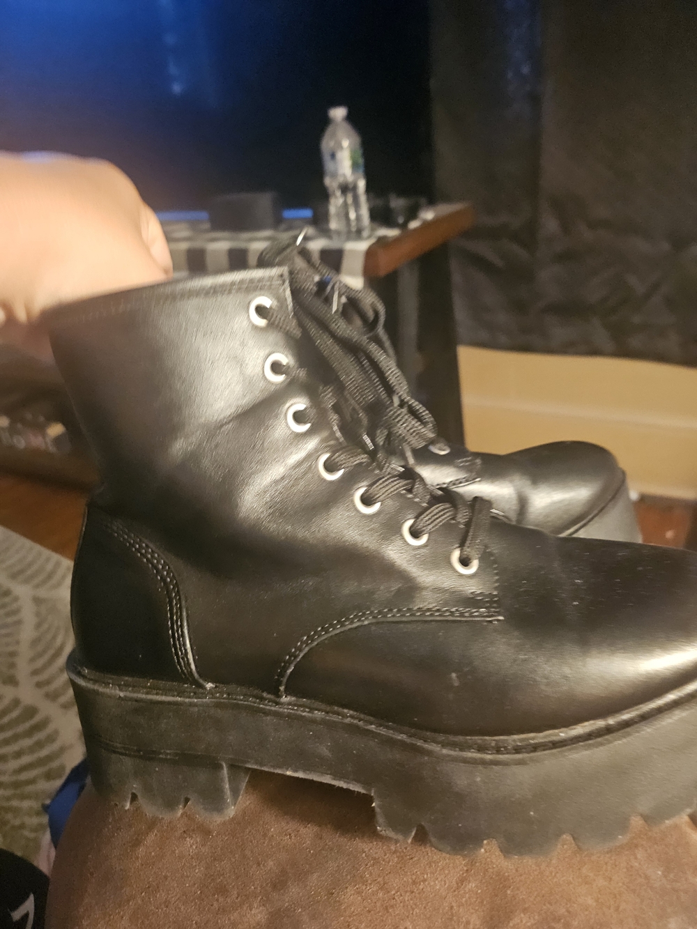 torrid Black Lace-Up Platform Ankle Boots